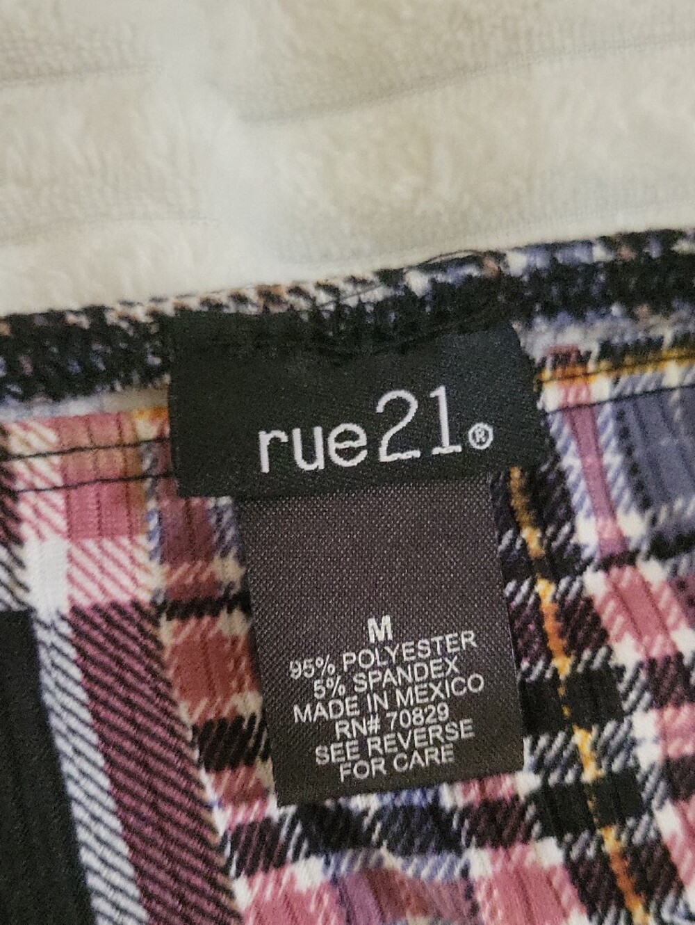 rue21 Patchwork Plaid Mini Skirt in Purple, Pink, Black and White - Picture 2 of 5